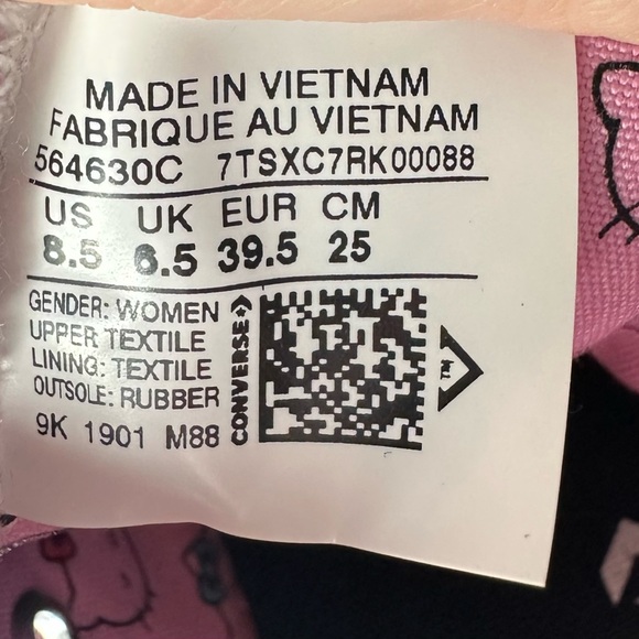 Converse Hello Kitty Sneakers - Black and Pink - Picture 8 of 11